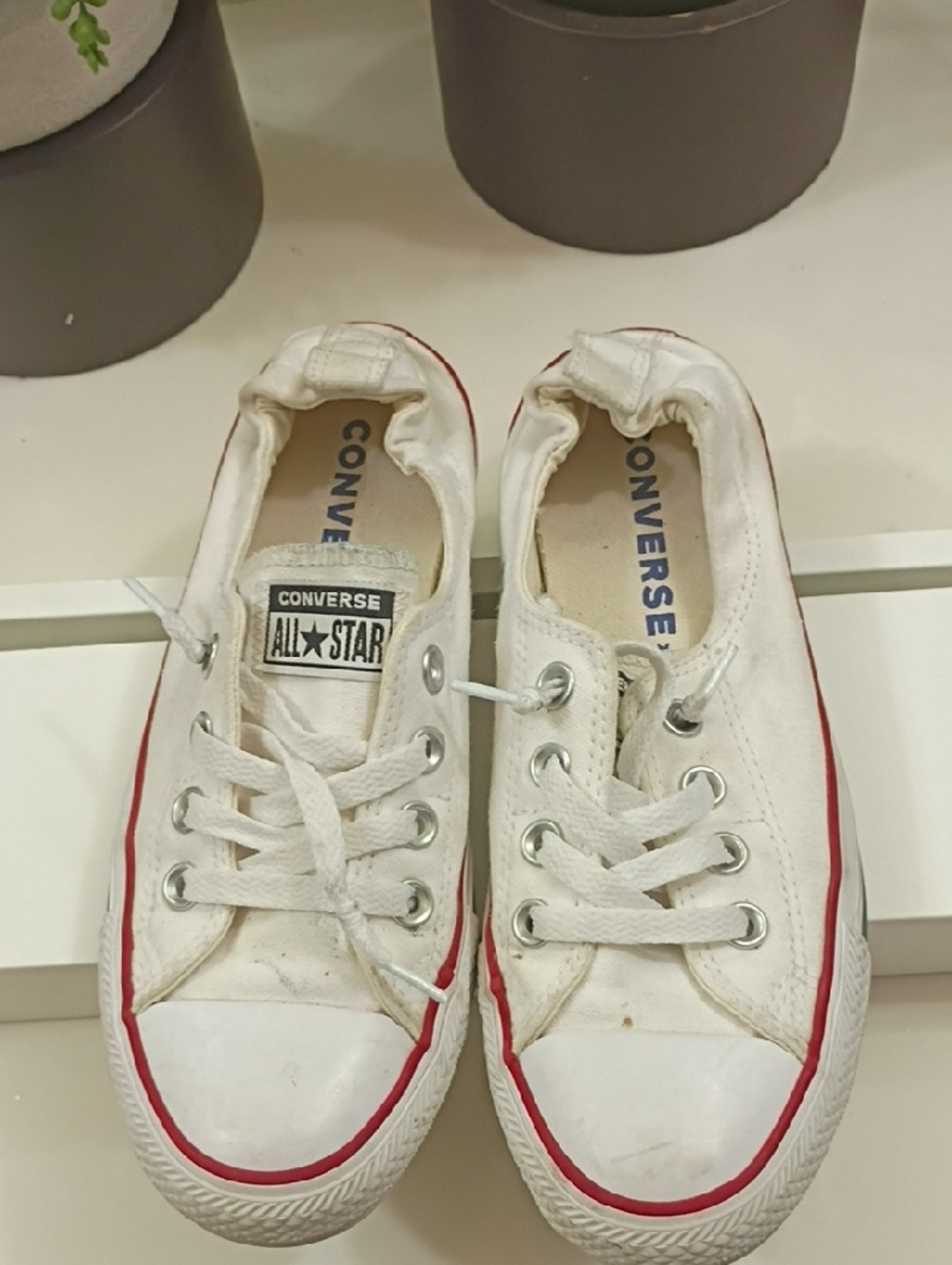 Converse Chuck Taylor Shoreline White Slip On Sneakers Shoe Womens 7 M